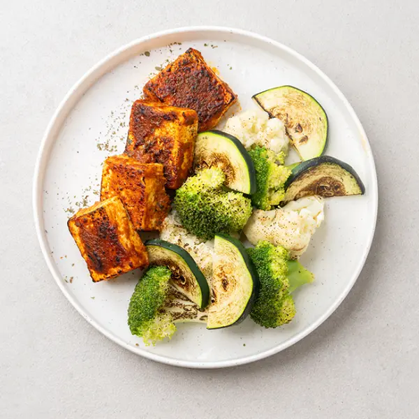 Paneer Tikka With Baked Cumin Vegetables